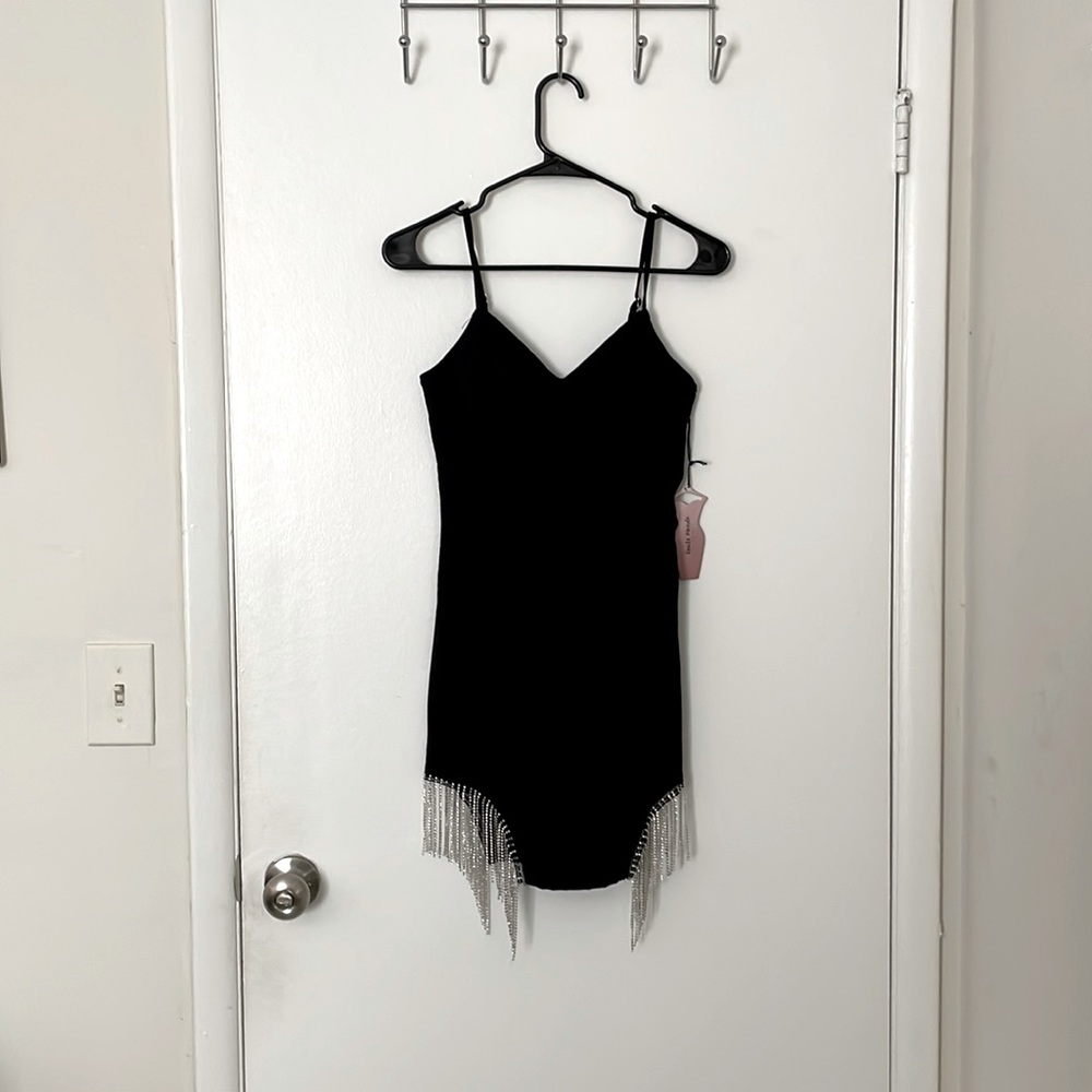 Haute Monde Black sequined mini dress!